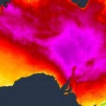 Impacto do ciclone tropical Fina fazendo com que as temperaturas subam 50 graus
