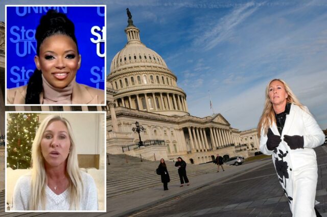Jasmine Crockett critica Marjorie Taylor Greene por desistir: 'Você não aguenta o calor'
