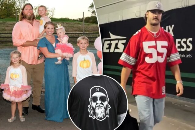Jatos prestam homenagem a Nick Mangold como esposa, filhos servem como capitães honorários
