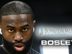 Jaylen Brown inundado com ofertas de transplante capilar, deixe-nos ajudá-lo! Jaylen Brown BERNSTEIN MEDICAL, logotipo Bosley 2