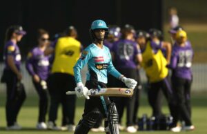 Jemimah Rodrigues marca 20 pontos durante o jogo Brisbane Heat x Hobart Hurricanes WBBL Jemimah Rodrigues marca 20 pontos durante o jogo Brisbane Heat x Hobart Hurricanes WBBL
