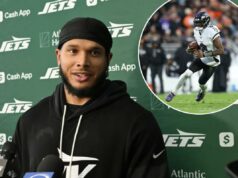 Jermaine Johnson, dos Jets, sacrificando açúcar por outra chance de demitir Lamar Jackson O linebacker dos Jets, Jermaine Johnson II, fala à mídia após o treino em Florham Park, NJ.