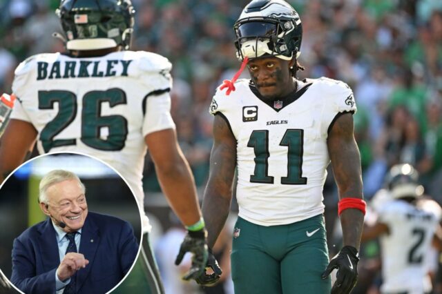 O proprietário do Dallas Cowboys, Jerry Jones, falando antes do jogo contra o Arizona Cardinals no AT&T Stadium.