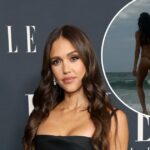 Jessica Alba usa biquíni atrevido em homenagem ao Dia de Ação de Graças com Danny Ramirez