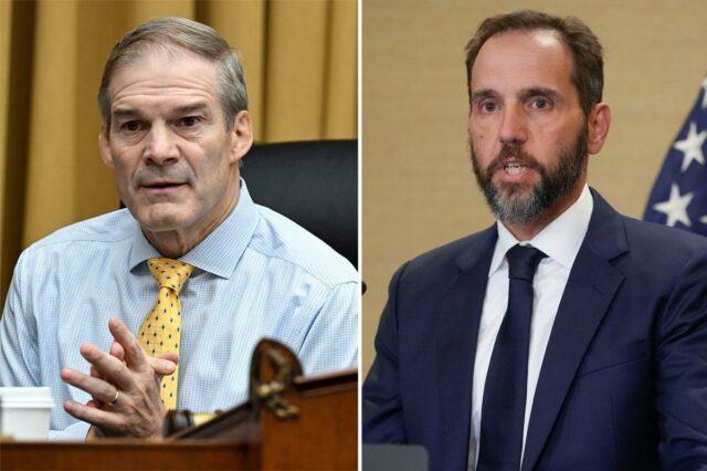 Jim Jordan encaminha o ex-assistente de Jack Smith ao DOJ O representante dos EUA, Jim Jordan, gesticula durante uma audiência do Comitê Judiciário da Câmara.