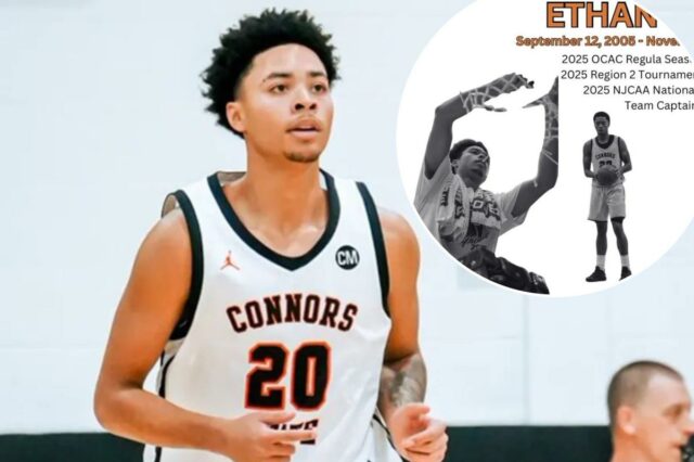 Ethan Dietz, jogador de basquete do Connors State College, morreu após sofrer uma lesão durante o jogo.