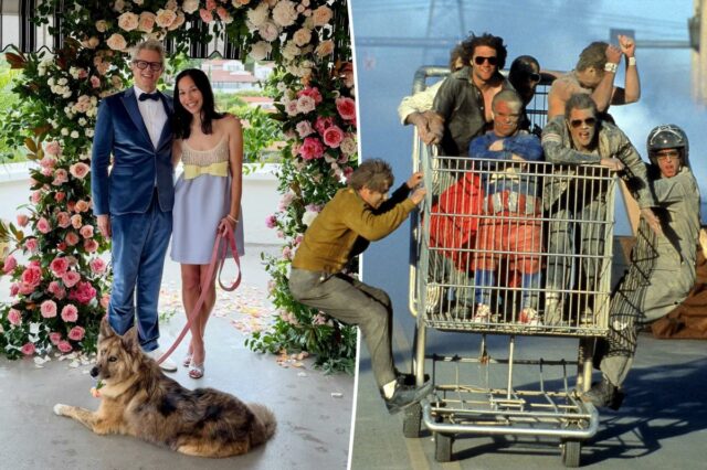 Johnny Knoxville se casa com namorada de longa data em Emily Ting e Johnny Knoxville comparecem à estreia do tapete vermelho do Hulu