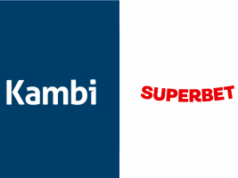 Kambi e SuperBet Group lançam novo acordo de parceria expansivo Odds Feed + Logotipos lado a lado de Kambi em fundo azul escuro e SuperBet em fundo branco, representando sua nova parceria Odds Feed +.