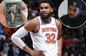 Karl-Anthony Towns, dos Knicks, vende cartão raro de Yoshinobu Yamamoto por US$ 72 mil Karl-Anthony Towns observa durante o jogo Knicks-Heat em 17 de novembro de 2025.