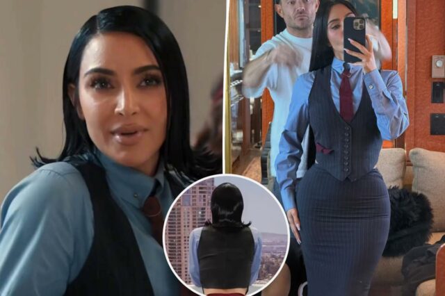 Kim Kardashian recebendo olhares estranhos por causa de sua escolha Kim Kardashian recebendo olhares estranhos por causa de sua escolha de moda 'irrealista' no amplamente criticado 'All's Fair'