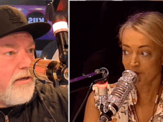 Kyle e Jackie O evitam acusações por causa do comentário sobre o julgamento do cogumelo de Erin Patterson Os atletas de choque Kyle Sandilands e Jackie 'O' Henderson.