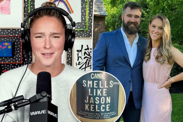 Kylie Kelce avalia a nova vela que ‘cheira a Jason Kelce’: ‘Cheire por sua própria conta e risco’
