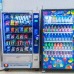 Snack vending machines at an airport terminal in Miami, Florida.