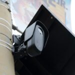 a Flock license plate surveillance camera on a street pole in San Francisco.