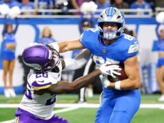 Leões anunciam notícias devastadoras sobre Sam LaPorta antes do jogo dos Eagles Detroit Lions TE Sam LaPorta