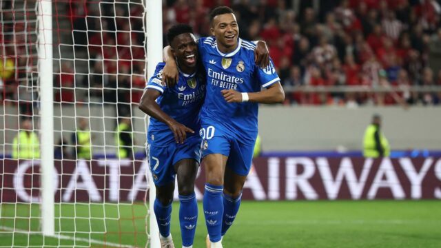 Liga dos Campeões – Mbappe marca quatro gols na vitória do Real Madrid sobre o Olympiacos na Grécia pela primeira vez
