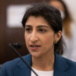 FTC Commissioner nominee Lina M. Khan testifies during a Senate Commerce, Science, and Transportation Committee nomination hearing on Capitol Hill on April 21, 2021 in Washington, DC.