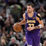 los angeles lakers star luka doncic against milwaukee bucks