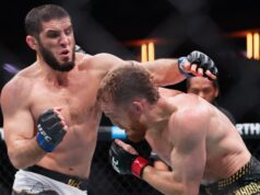 Makhachev domina Della Maddalena e conquista o cinturão dos meio-médios do UFC Valentina Shevchenko e Zhang Weili em ação.