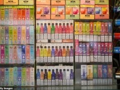 Mapeado: redutos do tabagismo na Grã-Bretanha onde as taxas subiram – apesar dos vapes terem ultrapassado os cigarros De acordo com os números, o consumo de cigarros eletrónicos continuou a ser mais elevado entre as pessoas com idades compreendidas entre os 16 e os 24 anos, com 13 por cento a utilizarem cigarros eletrónicos diariamente ou ocasionalmente.