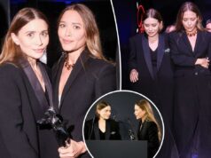Mary-Kate e Ashley Olsen aparecem com casacos combinando em rara aparição juntas no CFDA Fashion Awards Mary-Kate e Ashley Olsen aparecem com casacos combinando em rara aparição juntas no CFDA Fashion Awards