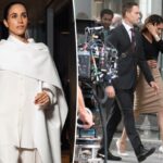 Meghan Markle vista no set do novo filme 'Close Personal Friends' 8 anos depois de parar de atuar
