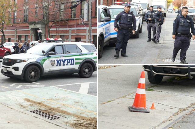 Menino, 16 anos, baleado em conjunto habitacional público do Bronx: Policiais em uma rua após um incidente em que um adolescente foi baleado.