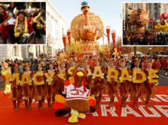 Milhares celebram a 99ª Parada Anual do Dia de Ação de Graças da Macy’s em Nova York: ‘Turquia, aqui!’ Milhares celebram a 99ª Parada Anual do Dia de Ação de Graças da Macy's em Nova York: 'Turquia, aqui!'