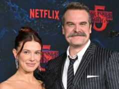 Millie Bobby Brown diz que se sentiu segura trabalhando com David Harbor no set Millie-Bobby-Brown-e-David-Harbour-GettyImages-2245484741