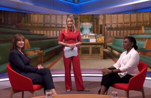 Moment Reeves se recusa a encarar Kemi Badenoch em um confronto de TV depois que o líder conservador a rotulou de mentirosa e ridicularizou suas queixas de ‘sexismo’ Rachel Reeves evitou cuidadosamente encontrar o olhar do líder conservador Kemi Badenoch enquanto ambos se preparavam para serem entrevistados na BBC esta manhã.