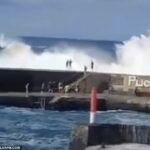 Este foi o momento terrível em que uma enorme onda feriu 9 pessoas e matou um turista holandês depois de jogá-los no mar.