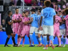 Momentos complicados prejudicaram o NYCFC na derrota nas finais da Conferência Leste para o Inter Miami O árbitro Jon Freemon interrompe uma briga durante a derrota do NYCFC no final da temporada para o Inter Miami.