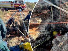 Mulher presa em caverna por 12 horas após queda no remoto WA Mulher presa em caverna por 12 horas após queda no remoto WA