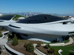 Museu de Arte Narrativa de George Lucas será inaugurado em setembro de 2026 Lucas Museum of Narrative Art no Exposition Park na segunda-feira, 10 de novembro de 2025 em Los Angeles, CA. (Crédito: Eric Thayer/Los Angeles Times via Getty Images)