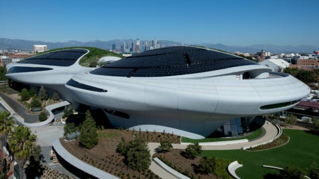 Lucas Museum of Narrative Art no Exposition Park na segunda-feira, 10 de novembro de 2025 em Los Angeles, CA. (Crédito: Eric Thayer/Los Angeles Times via Getty Images)