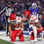 Travis Kelce suffered a crushing hit from the Buffalo Bills.