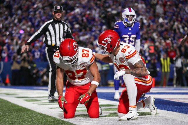 Travis Kelce suffered a crushing hit from the Buffalo Bills.
