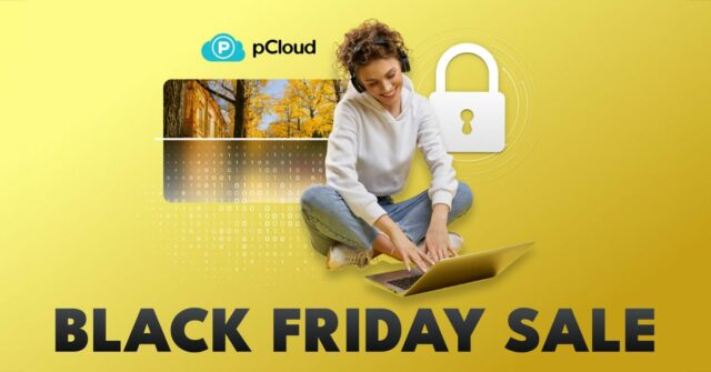 Nesta Black Friday, obtenha armazenamento em nuvem seguro vitalício pCloud com 60% de desconto | Gráfico promocional mostrado
