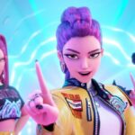 Three animated women raise their index fingers