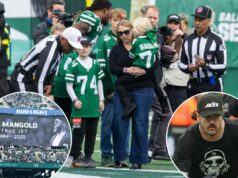 Nick Mangold ficaria orgulhoso da vitória de conto de fadas dos Jets em um dia de homenagem ‘muito emocionante’ Nick Mangold ficaria orgulhoso da vitória de conto de fadas dos Jets em um dia de homenagem ‘muito emocionante’