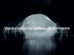 Novo vídeo da Apple destaca resfriamento líquido com câmara de vapor no iPhone 17 Pro Novo vídeo da Apple destaca resfriamento líquido com câmara de vapor no iPhone 17 Pro | Gota de água do screengrab com a linha da cinta: Resfriado a vapor para desempenho sério