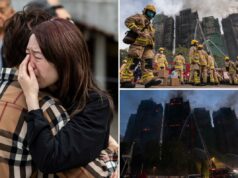 Número de mortos em incêndios em Hong Kong sobe para 55 enquanto torres pegam fogo pelo segundo dia Número de mortos em incêndios em Hong Kong sobe para 55 enquanto torres pegam fogo pelo segundo dia