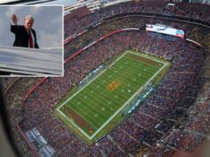 O Força Aérea Um sobrevoa o Northwest Stadium enquanto Trump se prepara para assistir ao jogo Commanders-Lions O Força Aérea Um sobrevoa o Northwest Stadium enquanto Trump se prepara para assistir ao jogo Commanders-Lions