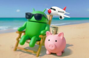 O Google quer que suas próximas férias sejam construídas, orçadas e reservadas na Pesquisa Um GIF destacando as novas ofertas de voos com tecnologia de IA do Google Flight.