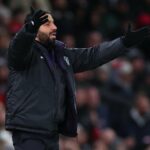 Scott McTominay, do Manchester United, comemora o gol da vitória com os companheiros de equipe Christian Eriksen, Alejandro Garnacho, Rasmus Hojlund e Harry Maguire durante a partida da Premier League entre Manchester United e Brentford FC em Old Trafford, em 7 de outubro de 2023