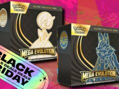 O Pokémon TCG Mega Evolutions ETB ainda está em valor de mercado no Dia de Ação de Graças Principais cartas de Mega Evolution em um fundo rosa estampado