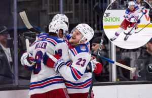 O Rangers derrotou Kraken graças ao gol de Will Cuylle na prorrogação para encerrar uma viagem bem-sucedida Os jogadores do New York Rangers, Adam Fox (23) e JT Miller (8), comemoram a vitória sobre o Seattle Kraken.