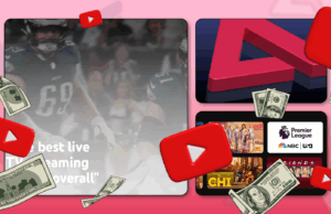 O YouTube TV custa muito caro, mas não posso desistir desse recurso subestimado Algumas moedas com um gráfico ascendente e o logotipo do Youtube TV ao fundo.