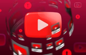 O YouTube é muito bom no que faz – e esse é o problema Logotipo do YouTube cercado por ícones flutuantes de reprodução automática pausada e uma barra de progresso do vídeo, com símbolos do YouTube desfocados no fundo.