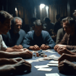 O aumento dos impostos sobre jogos de azar no Reino Unido poderá fazer com que “empresas se mudem para o exterior e aumentem a atividade no mercado negro”. Um grupo de homens está sentado ao redor de uma mesa de pôquer mal iluminada, concentrado em suas cartas e pilhas de fichas, criando uma intensa atmosfera de jogo underground.